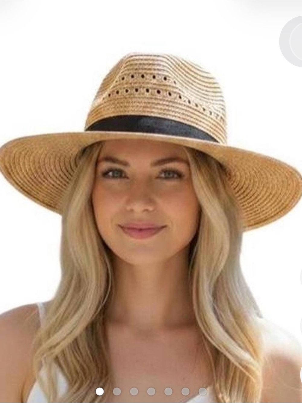 Wide-Brim Straw Sun Hat with Black Band